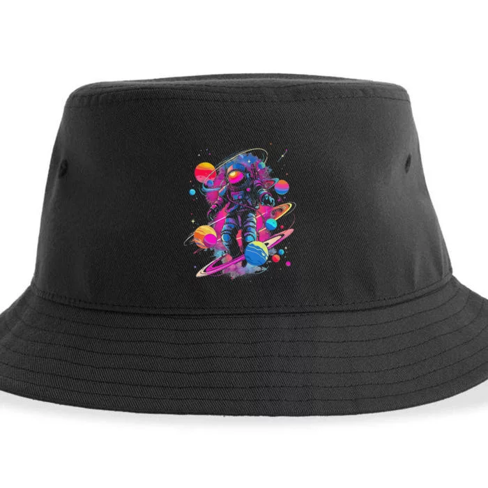 Cool Spaceman Scifi Astronaut Space Sustainable Bucket Hat