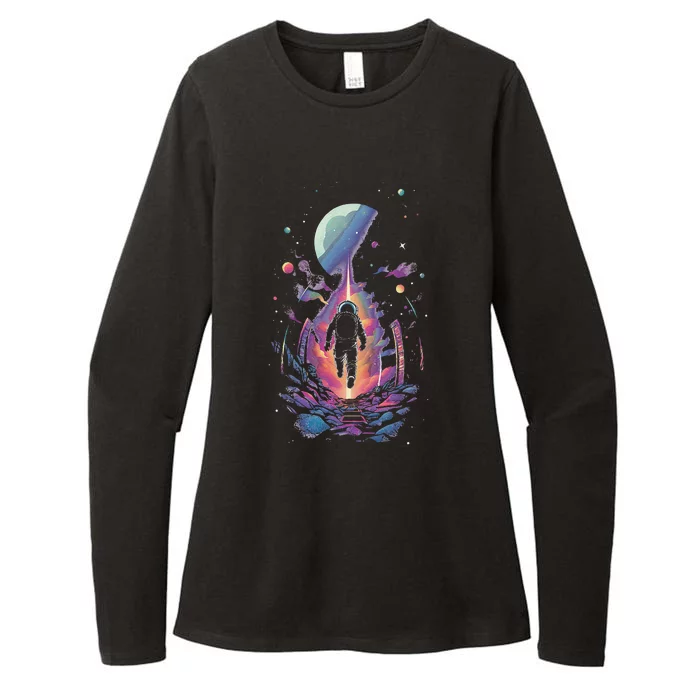 Cool Spaceman Scifi Astronaut Space Womens CVC Long Sleeve Shirt