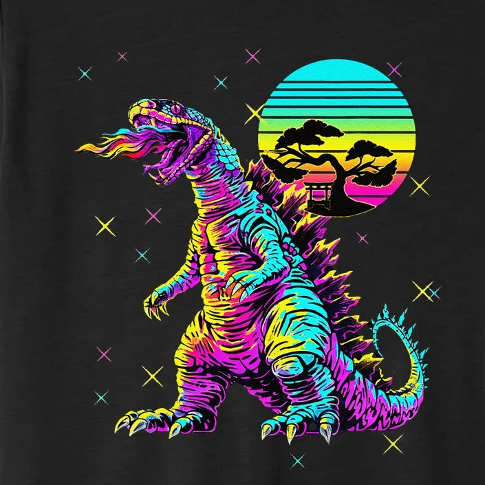 Cool Streetwear Synthwave 80s 90s Retro Anime Snakezilla ChromaSoft Performance T-Shirt