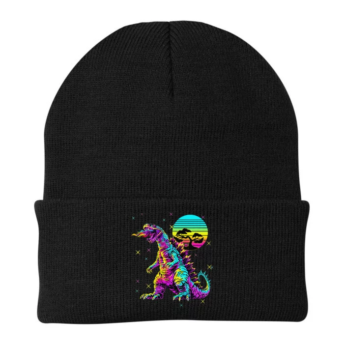 Cool Streetwear Synthwave 80s 90s Retro Anime Snakezilla Knit Cap Winter Beanie