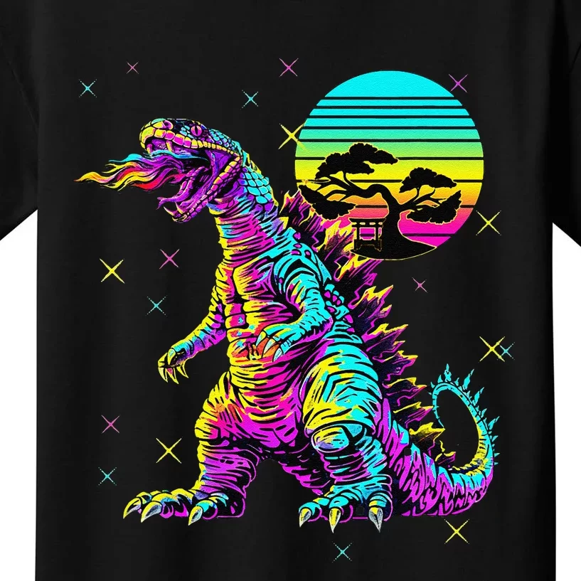 Cool Streetwear Synthwave 80s 90s Retro Anime Snakezilla Kids T-Shirt