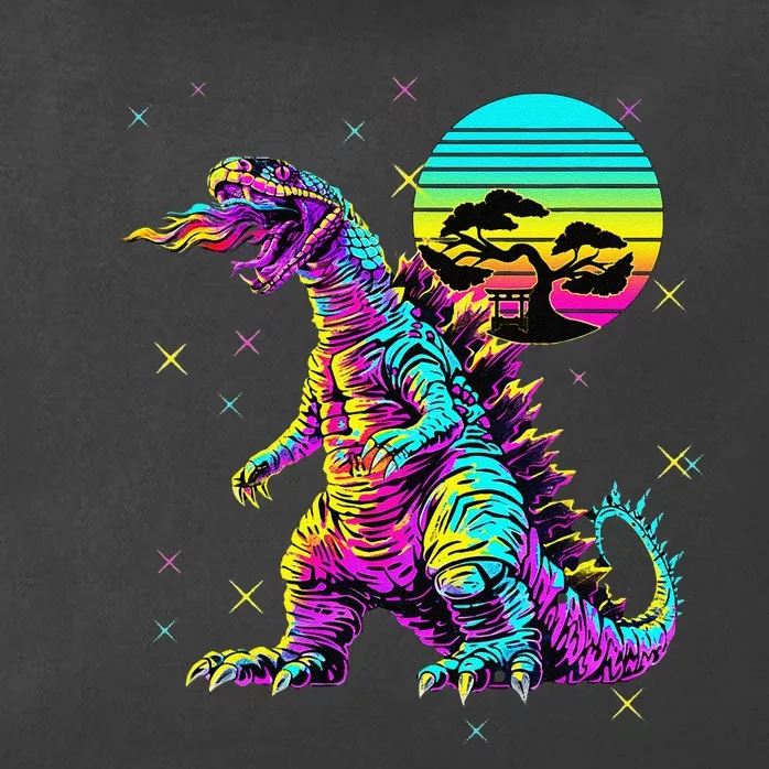 Cool Streetwear Synthwave 80s 90s Retro Anime Snakezilla Zip Tote Bag