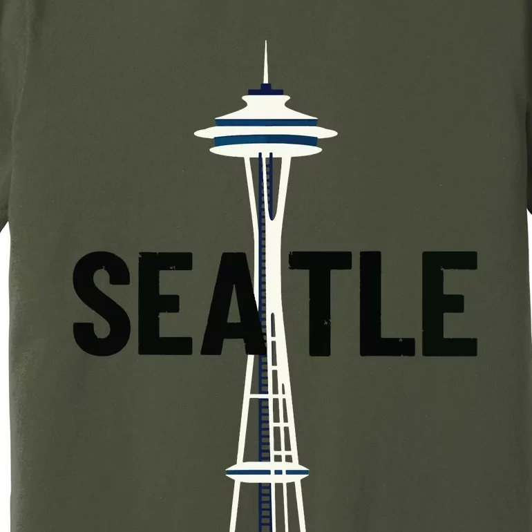 Cool Seattle Space Needle Traveler Souvenir Washington Premium T-Shirt