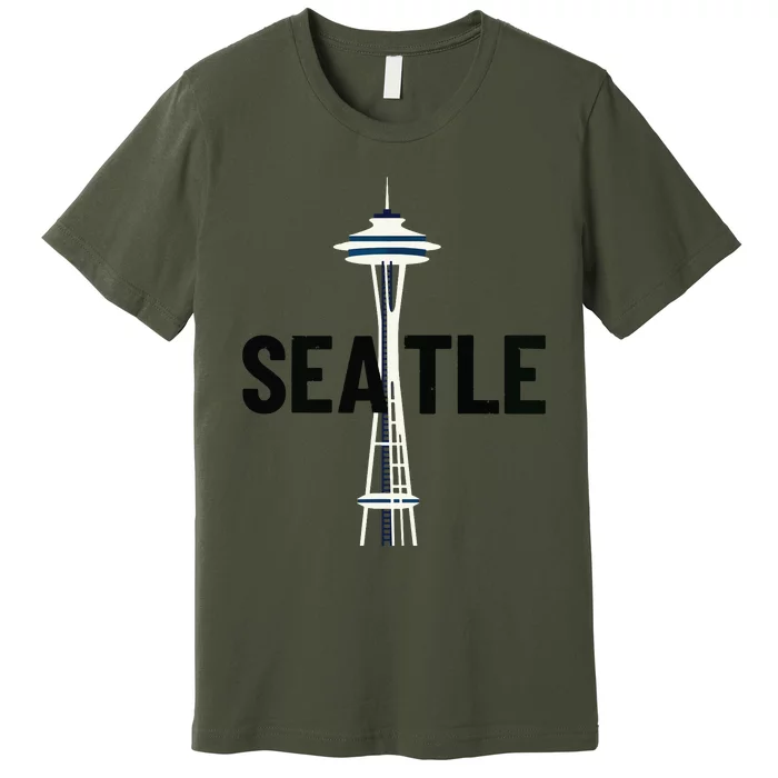 Cool Seattle Space Needle Traveler Souvenir Washington Premium T-Shirt