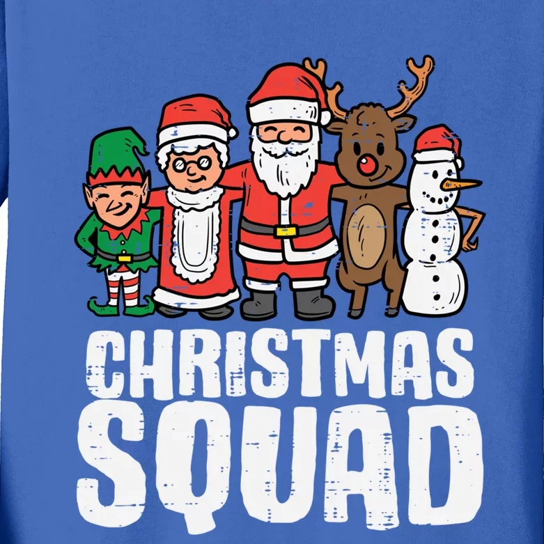 Christmas Squad Santa Xmas Family Boys Girls Cute Gift Kids Long Sleeve Shirt