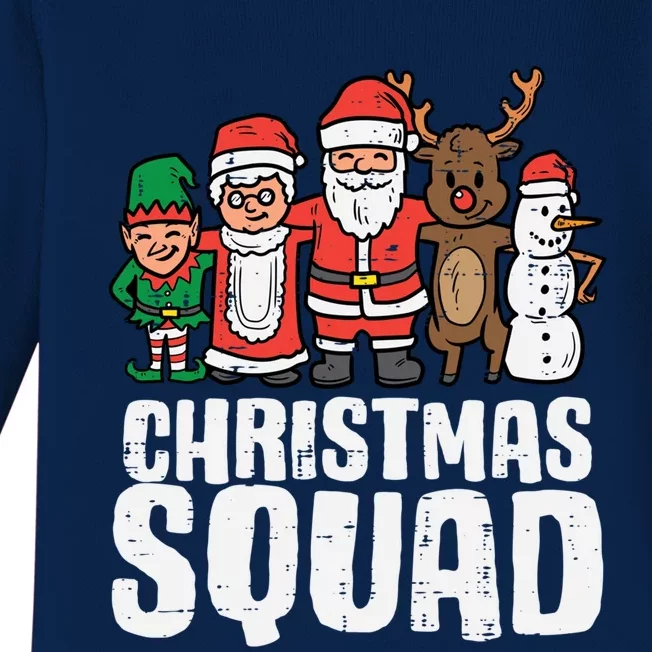 Christmas Squad Santa Xmas Family Boys Girls Cute Gift Baby Long Sleeve Bodysuit