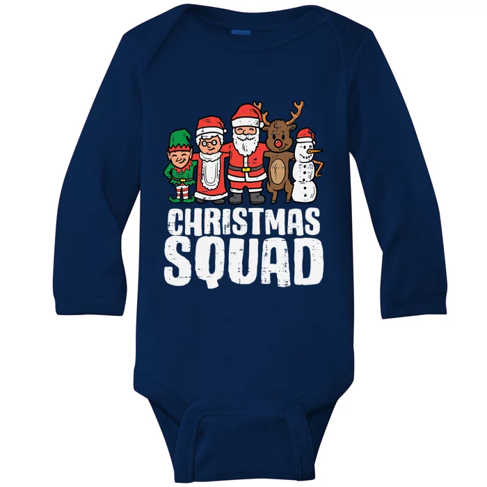 Christmas Squad Santa Xmas Family Boys Girls Cute Gift Baby Long Sleeve Bodysuit