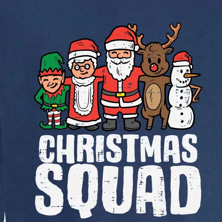 Christmas Squad Santa Xmas Family Boys Girls Cute Gift Garment-Dyed Sweatshirt