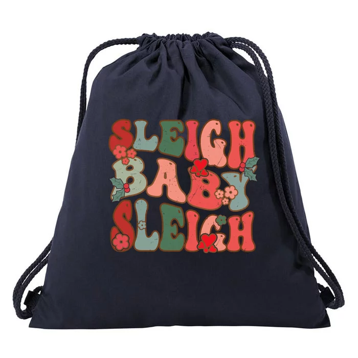 Christmas Sleigh Sleigh Groovy Xmas Funny Gift Drawstring Bag