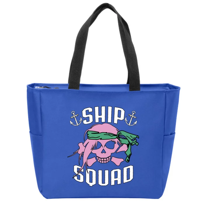 Cruise Ship Squad Pirate Vacation Trip Friends Group Funny Gift Zip Tote Bag