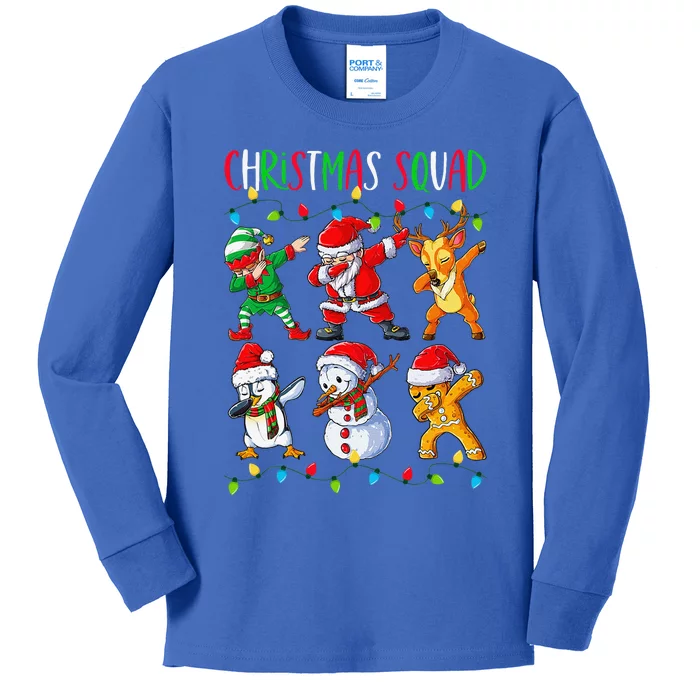 Christmas Squad Santa Dabbing Elf Family Matching Pajamas Kids Long Sleeve Shirt