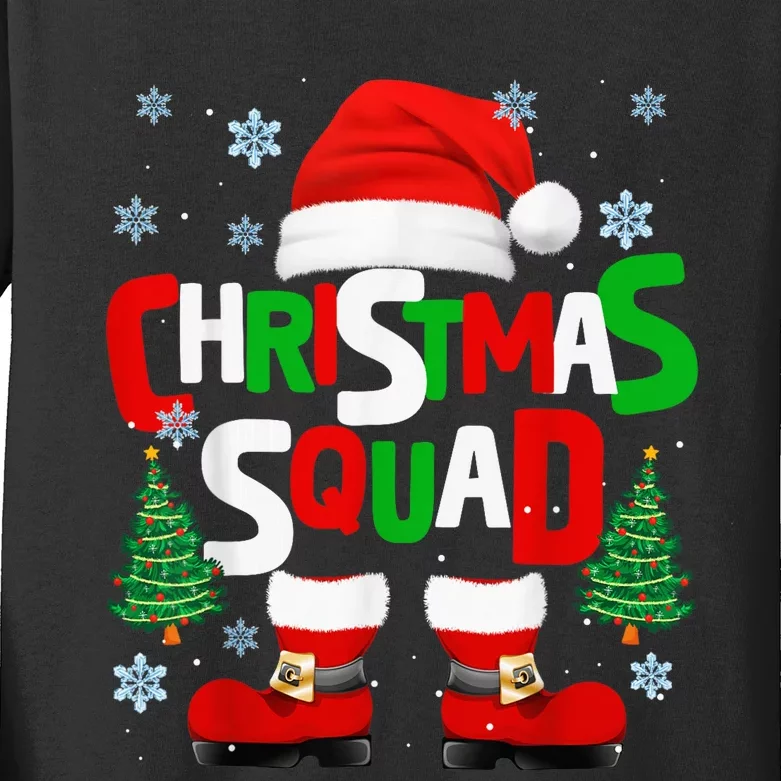 Christmas Squad Santa Claus Xmas Family Matching Pajamas Kids Long Sleeve Shirt