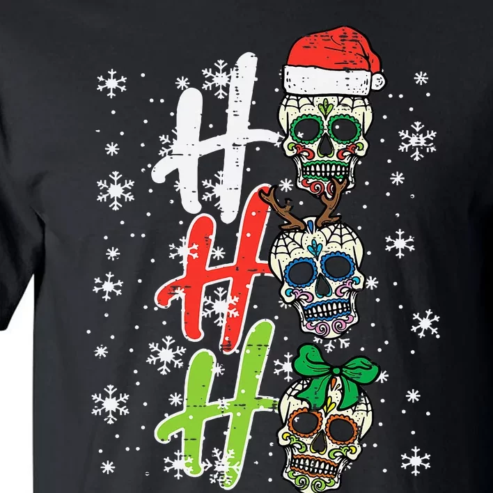 Christmas Sugar Skull Ho Ho Ho Xmas Mexican Tall T-Shirt