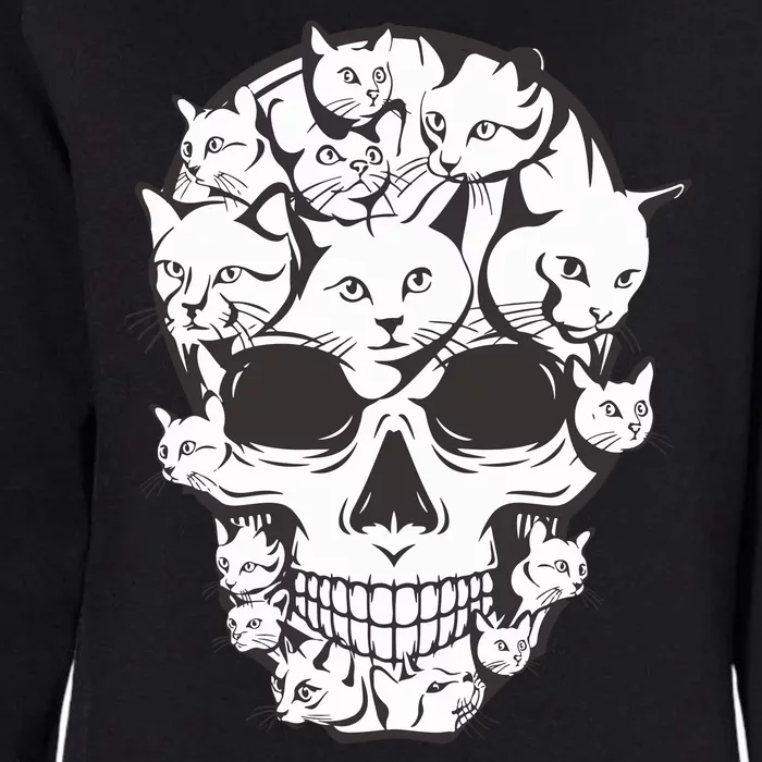 Cat Skull Skeleton Head Cats Scary Goth Punk Horror Kittys Womens California Wash Sweatshirt