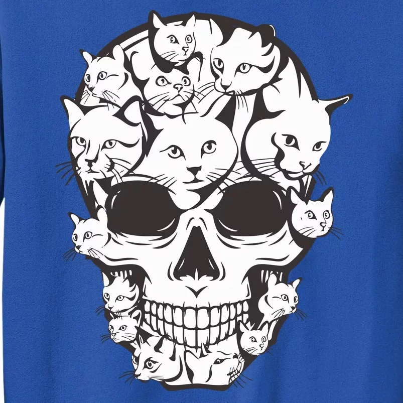 Cat Skull Skeleton Head Cats Scary Goth Punk Horror Kittys Sweatshirt