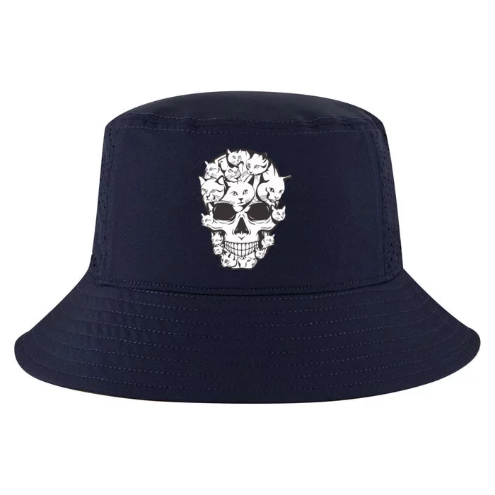 Cat Skull Skeleton Head Cats Scary Goth Punk Horror Kittys Cool Comfort Performance Bucket Hat