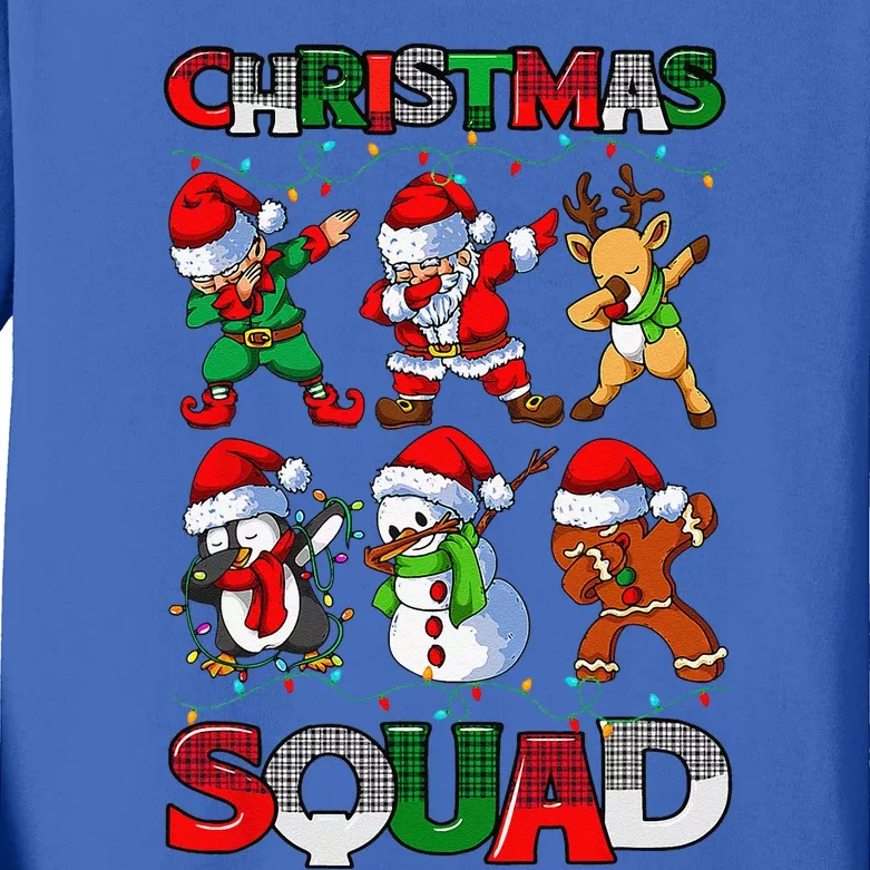 Christmas Squad Santa Dabbing Elf Family Pajamas Matching Kids Long Sleeve Shirt