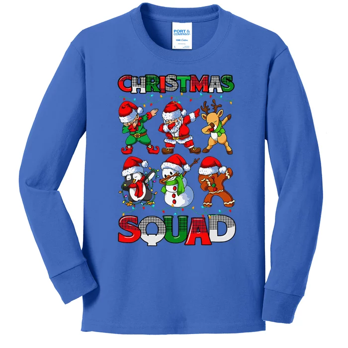 Christmas Squad Santa Dabbing Elf Family Pajamas Matching Kids Long Sleeve Shirt