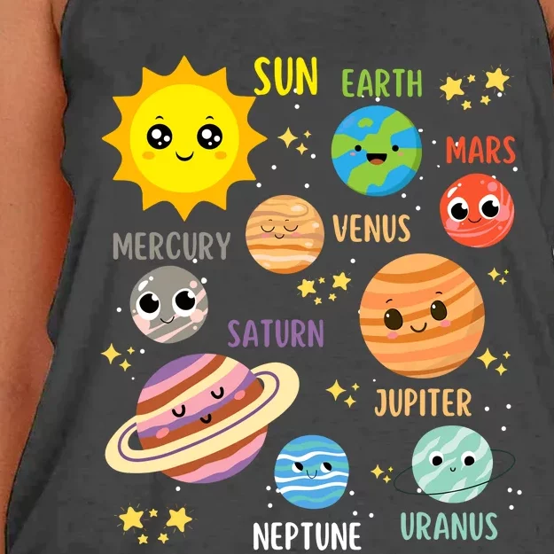 Cute Solar System Kids Astronomy Boy Girl Women's Knotted Racerback Tank