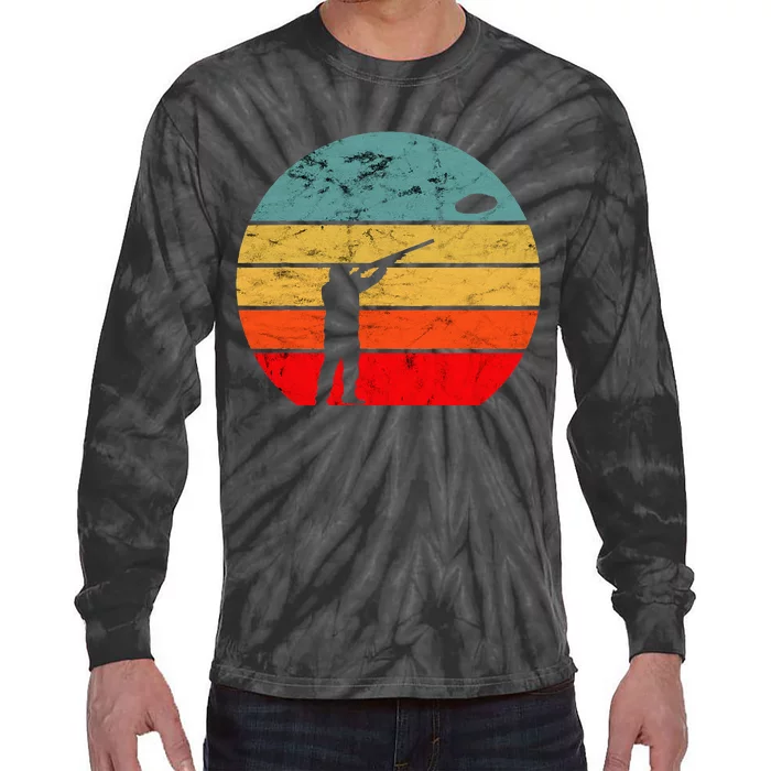 Clay Skeet Shooting Trap Shooting Retro Vintage Sunset Tie-Dye Long Sleeve Shirt