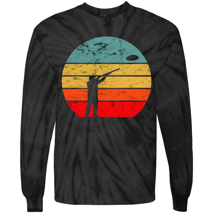 Clay Skeet Shooting Trap Shooting Retro Vintage Sunset Tie-Dye Long Sleeve Shirt