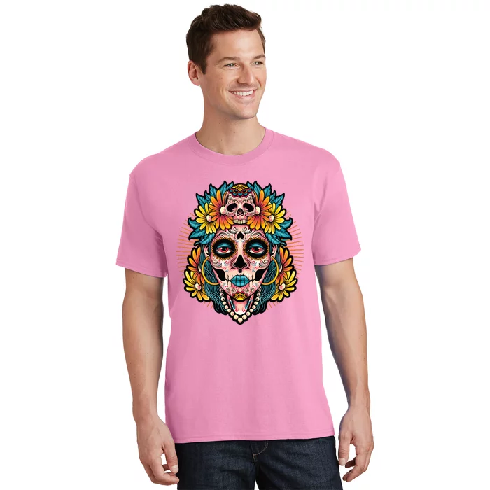 Catrina Sugar Skull Dia De Los Muertos T-Shirt