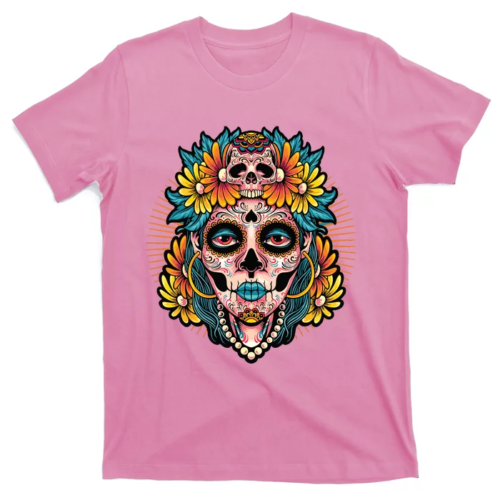 Catrina Sugar Skull Dia De Los Muertos T-Shirt