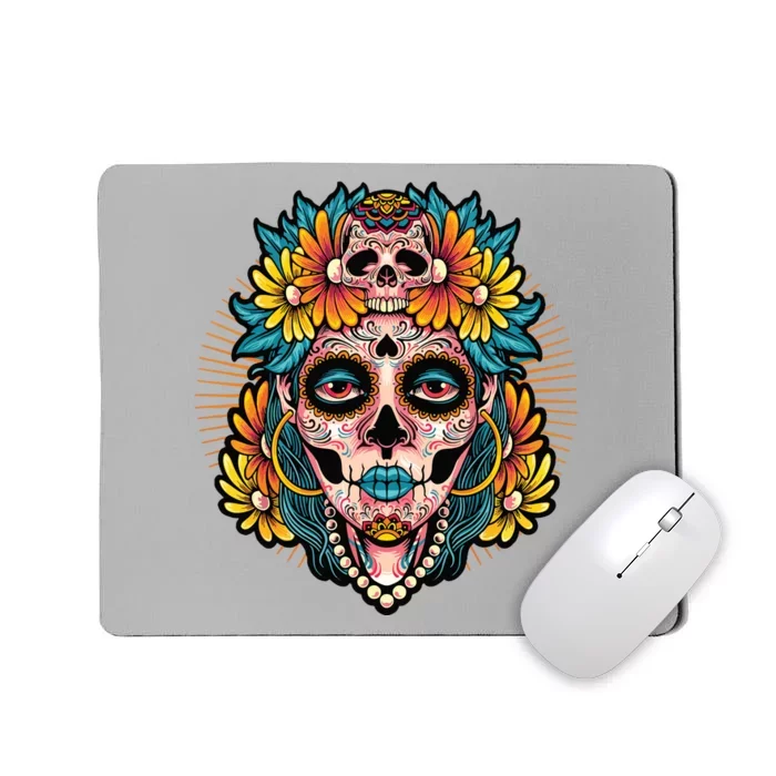 Catrina Sugar Skull Dia De Los Muertos Mousepad