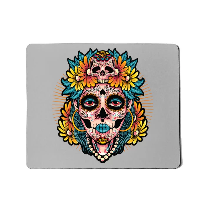 Catrina Sugar Skull Dia De Los Muertos Mousepad