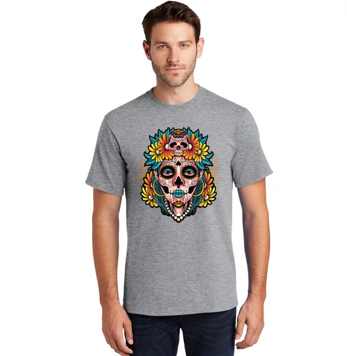 Catrina Sugar Skull Dia De Los Muertos Tall T-Shirt