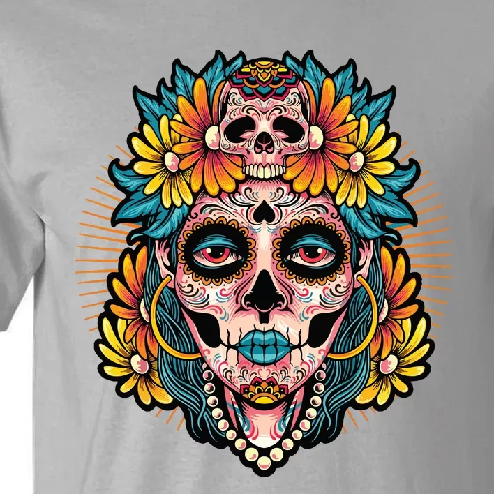 Catrina Sugar Skull Dia De Los Muertos Tall T-Shirt