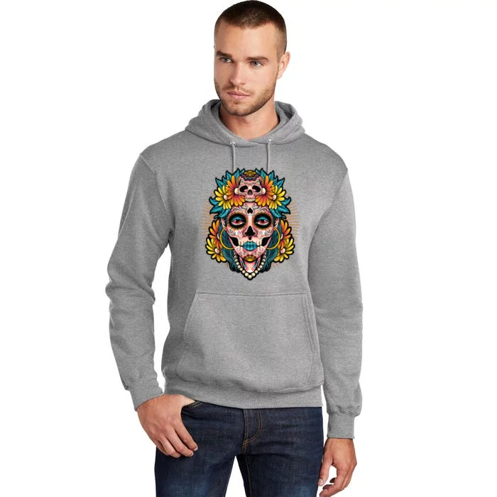 Catrina Sugar Skull Dia De Los Muertos Tall Hoodie