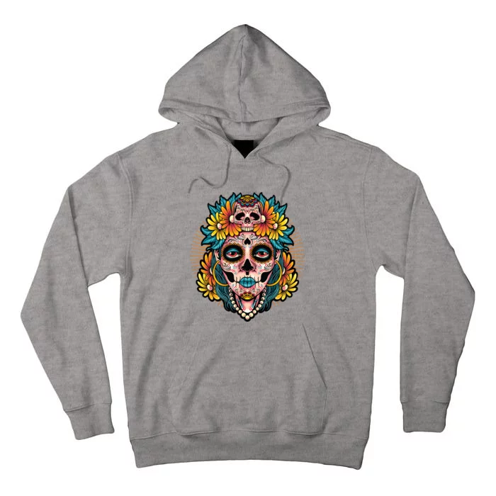 Catrina Sugar Skull Dia De Los Muertos Tall Hoodie