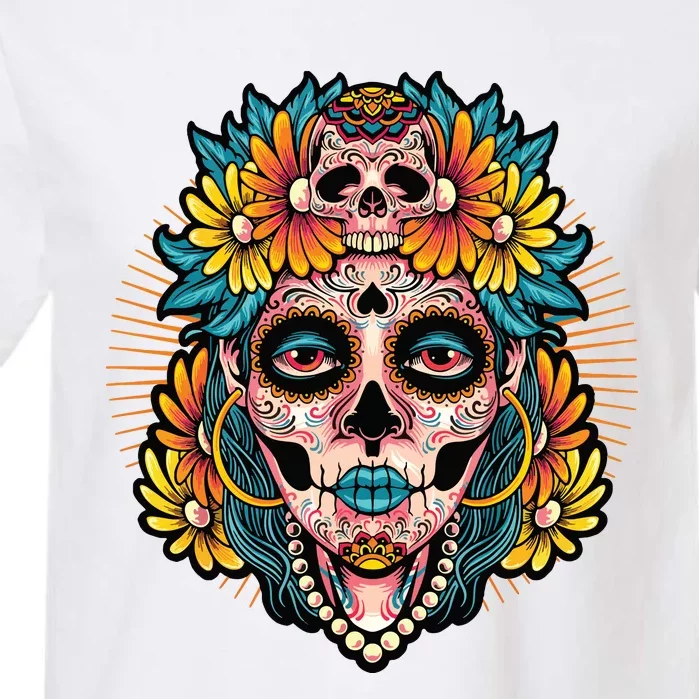 Catrina Sugar Skull Dia De Los Muertos Garment-Dyed Heavyweight T-Shirt