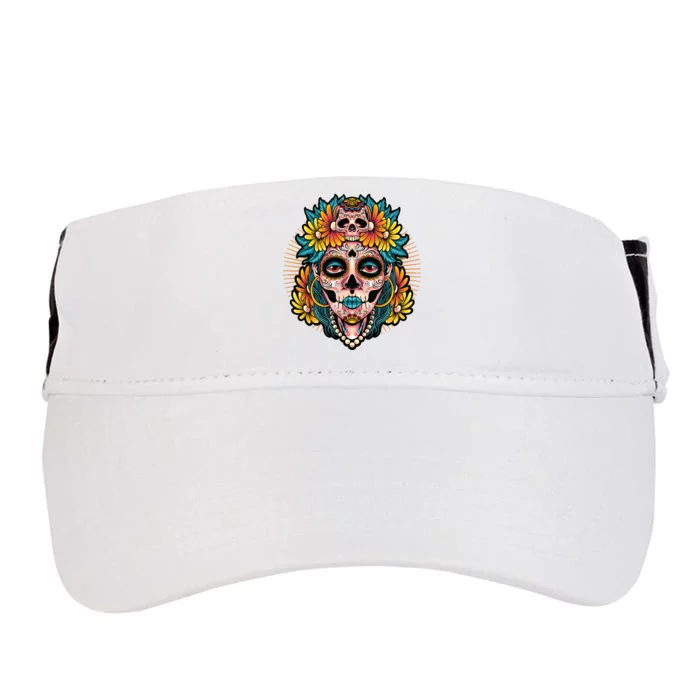 Catrina Sugar Skull Dia De Los Muertos Adult Drive Performance Visor