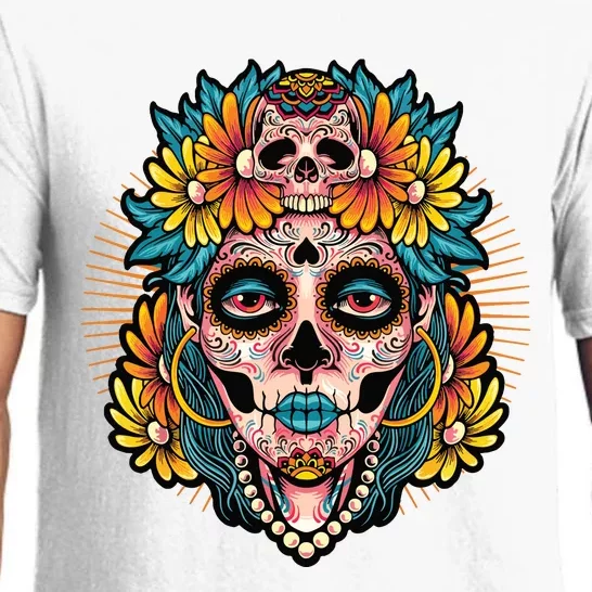 Catrina Sugar Skull Dia De Los Muertos Pajama Set