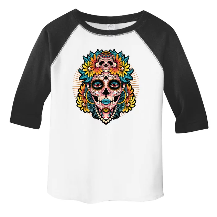 Catrina Sugar Skull Dia De Los Muertos Toddler Fine Jersey T-Shirt