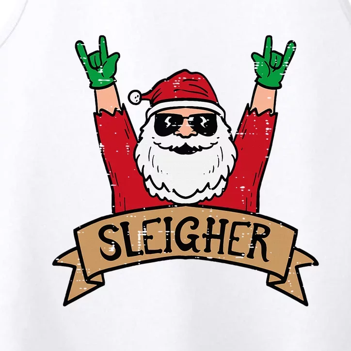 Christmas Sleigher Santa Rock Xmas Rocker Performance Tank