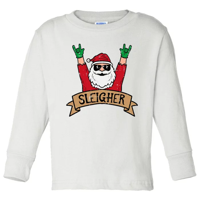 Christmas Sleigher Santa Rock Xmas Rocker Toddler Long Sleeve Shirt