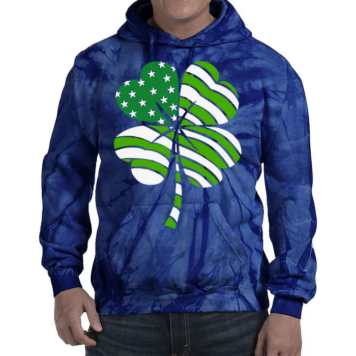 Clover Star St Patrick's Day Festive Holiday Tie Dye Hoodie