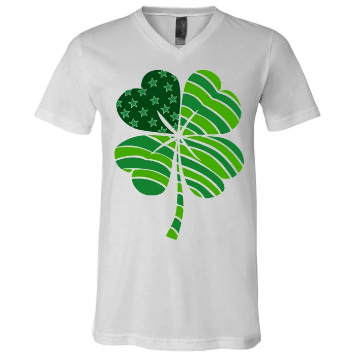 Clover Star St Patrick's Day Festive Holiday V-Neck T-Shirt