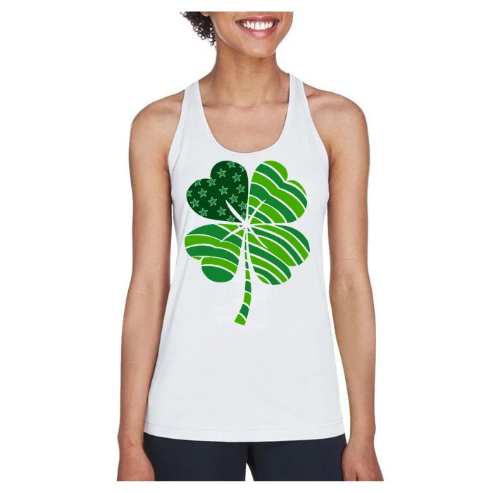 Clover Star St Patrick's Day Festive Holiday Women's Racerback Tank