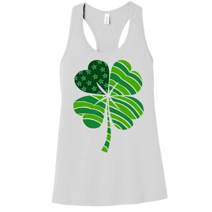 Clover Star St Patrick's Day Festive Holiday Women's Racerback Tank