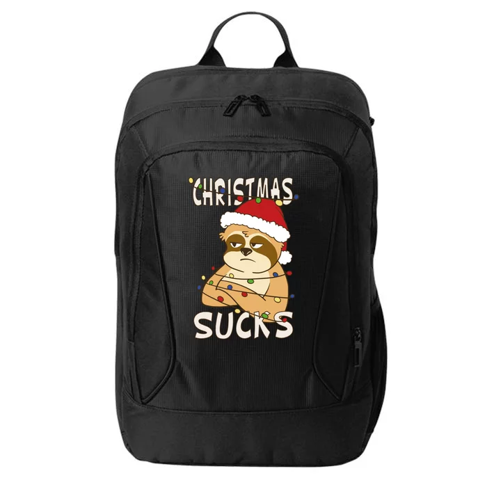 Christmas Sucks Sloth Lazy Merry Christmas Sloth Gift City Backpack