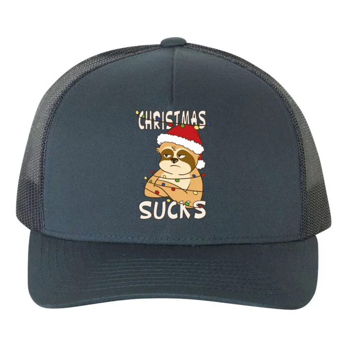 Christmas Sucks Sloth Lazy Merry Christmas Sloth Gift Yupoong Adult 5-Panel Trucker Hat