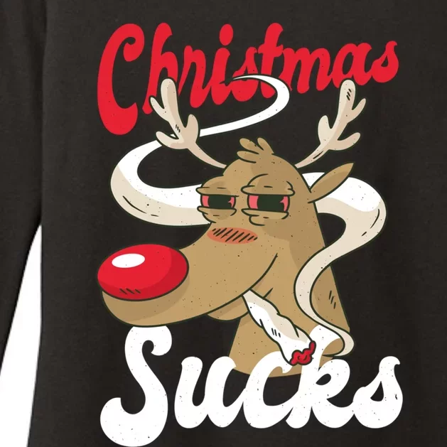 Christmas Sucks Stoner Reindeer Gift Womens CVC Long Sleeve Shirt