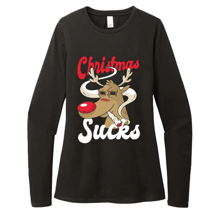 Christmas Sucks Stoner Reindeer Gift Womens CVC Long Sleeve Shirt