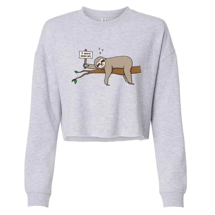 Cute Sleeping Sloth Shirts Funny Lazy Tired Napping Cropped Pullover Crew