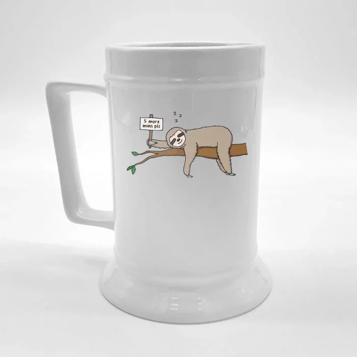 Cute Sleeping Sloth Shirts Funny Lazy Tired Napping Front & Back Beer Stein