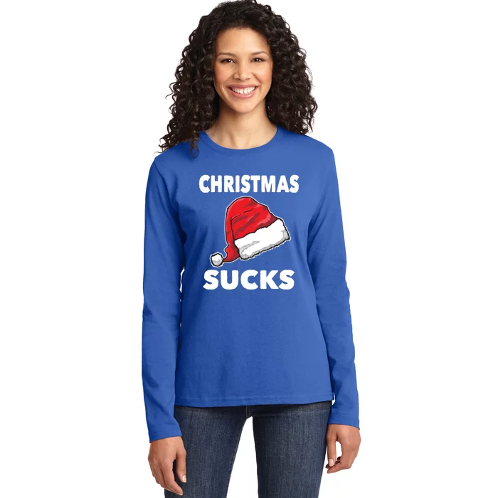 Christmas Sucks Scrooge Gift Ladies Long Sleeve Shirt